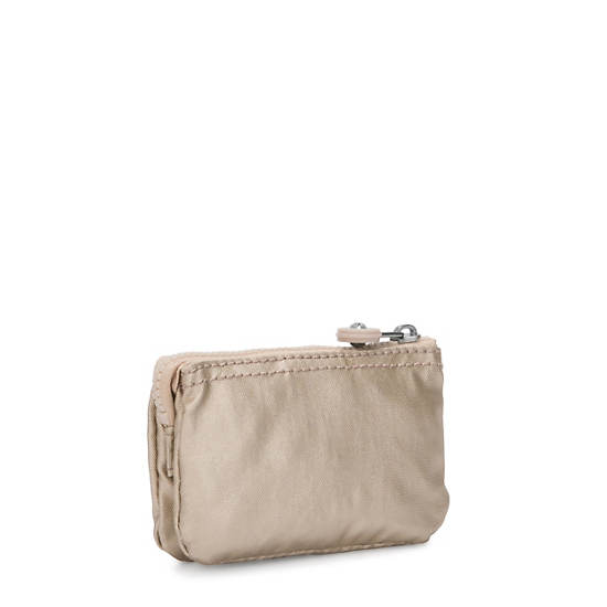 Kipling Creativity Mini Metallic Pouch Keychain Väska Guld Beige | SE 1115QM